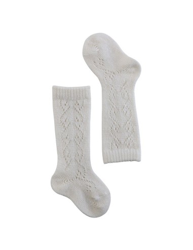 Calcetines altos de crochet con lanita