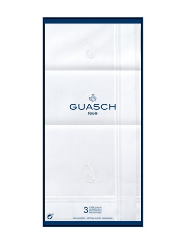 Guasch pañuelo cro. algodon  letra bordada 43x43 cm. 14959P