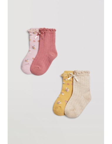 Ysabel mora pack de 2 calcetines de bebe con puño antipres  52818