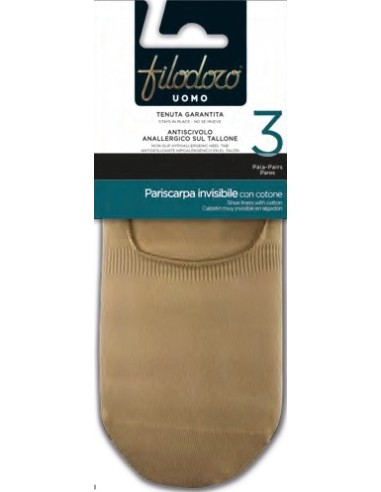 Filodoro pack de 3 calcetines invisibles con siliciona en talon F115184FI