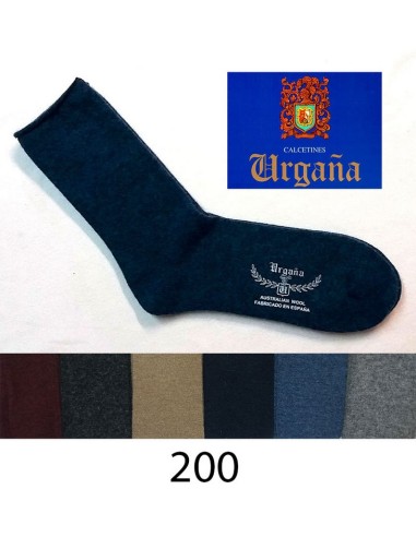 Urgaña calcetin mujer invierno liso lana autraliana puño no aprieta 200