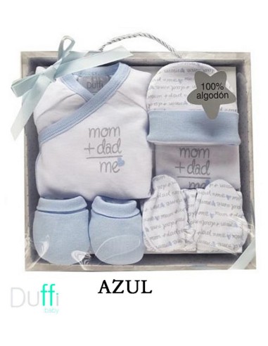Duffi set regalo bebe con chaquetita-babero-polainas-gorro y manoplas  0966