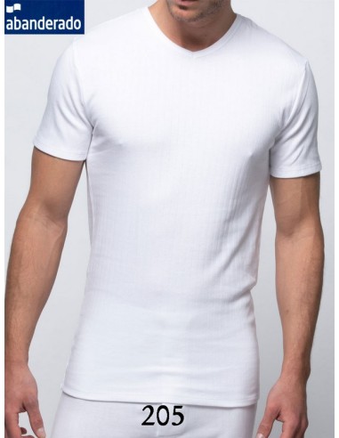 Abanderado camiseta hombre canale  manga corta algodon termico  cuello pico 205