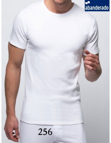 Abanderado camiseta hombre manga corta algodon termico liso cuello redondo 256