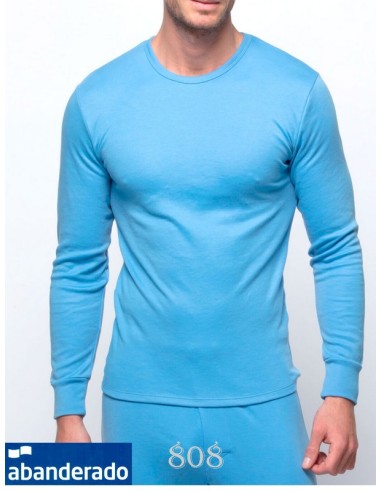 Abanderado camiseta hombre manga larga fibra termal afelpada invierno cuello redondo 808