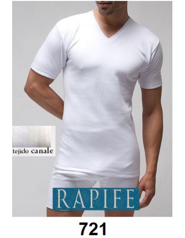 Rapife camiseta caballero canale  manga corta cuello pico100% algodon  afelpado 721