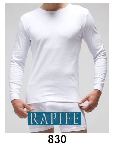 Rapife camiseta caballero manga larga cuello redondo100% algodon afelpado 830 830  (100% algodon) Lisa