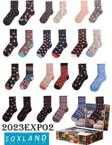 Soxland expo 24 pares calcetines mujer algodón calido fantasia 2023EXPO2
