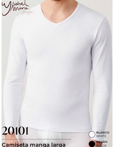 Ysabel mora camiseta hombre manga larga algodon 20101