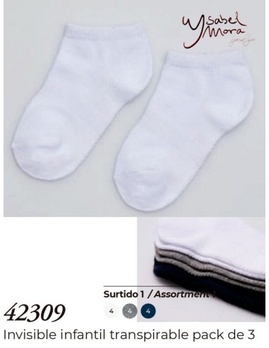Ysabel mora pack 3 pares calcetines niños invisible traspirable 42309