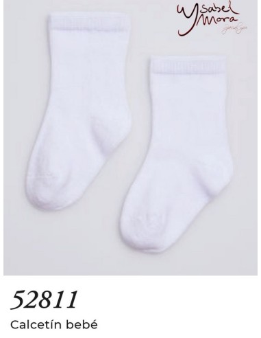 Ysabel mora par calcetin bebe algodon liso 52811