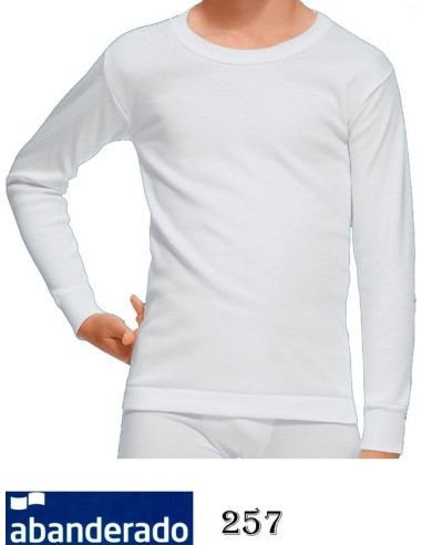 Abanderado camiseta niño manga larga algodon termico lisa 257
