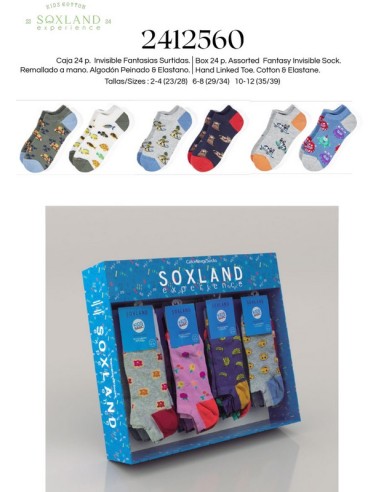 Soxland expo 24 pares  de calcetines de niño invisible fantasia 2412560