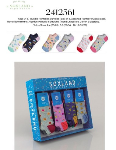 Soxland expo 24 pares calcetines niña invisible fantasia  2412561