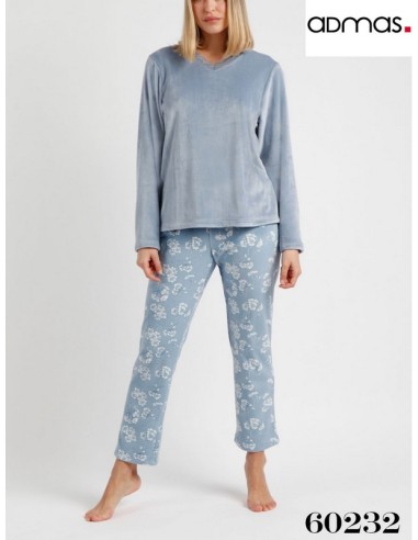 Admas pijama mujer de terciopelo ultraelastico 60232