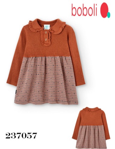 Boboli vestido tricotosa combinado de bebé y niña  237057