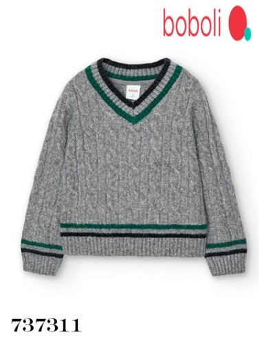 Boboli jersey tricotosa cuello pico de niño 737311