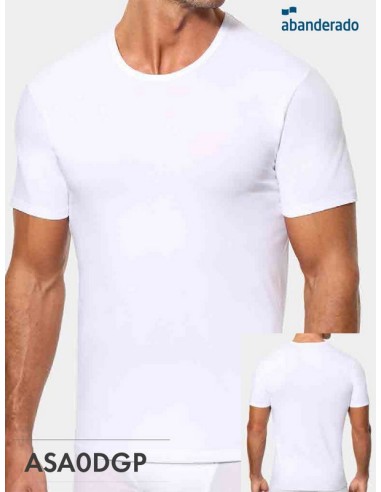 Abanderado camiseta hombre manga corta cuello redondo termorregulacion activa algodon licra ASA0DGP